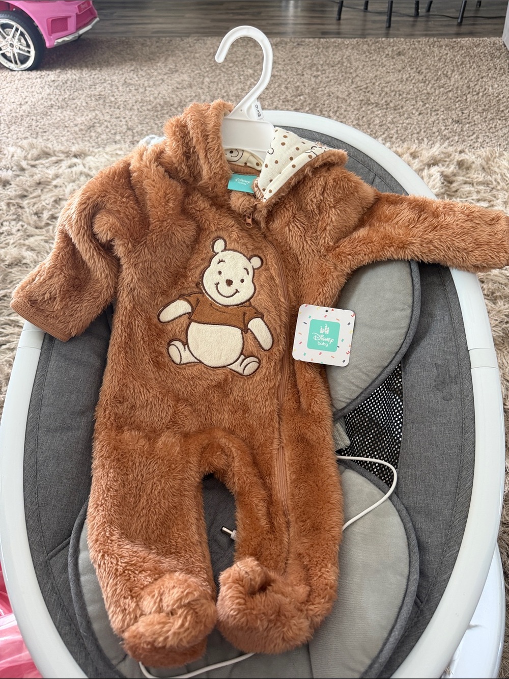Disney Brown Plush Winnie the Pooh Footie Romper